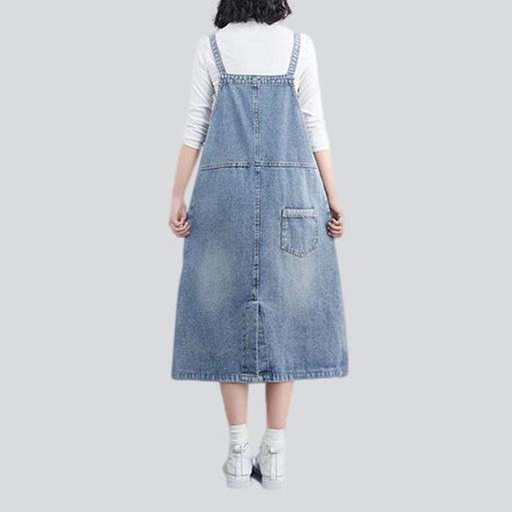 Denim dress with cargo pockets