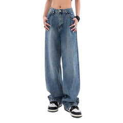 Vintage blaue Baggy-Jeans für Damen