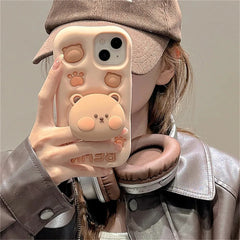 Kawaii 3D Bear iPhone Case