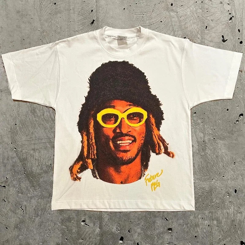 Hip Hop Rapper Herren Portrait T-Shirt