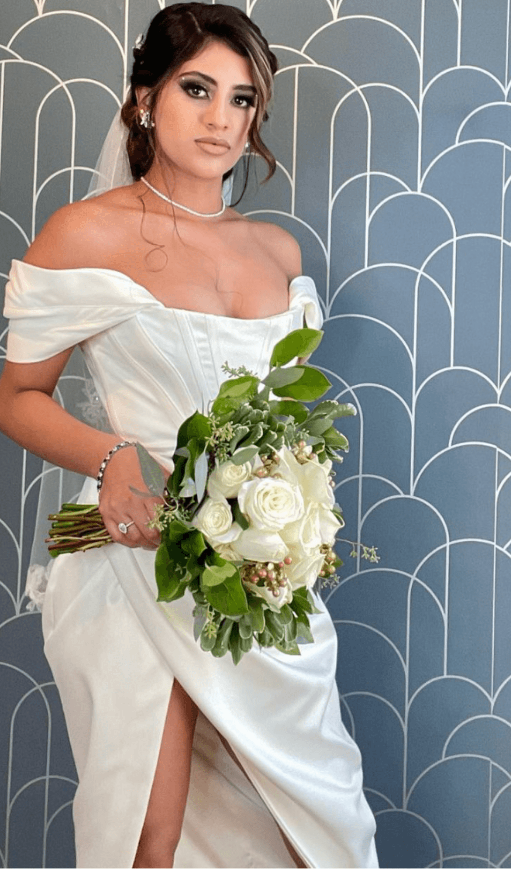 Satin-Korsett-Midikleid in Weiß