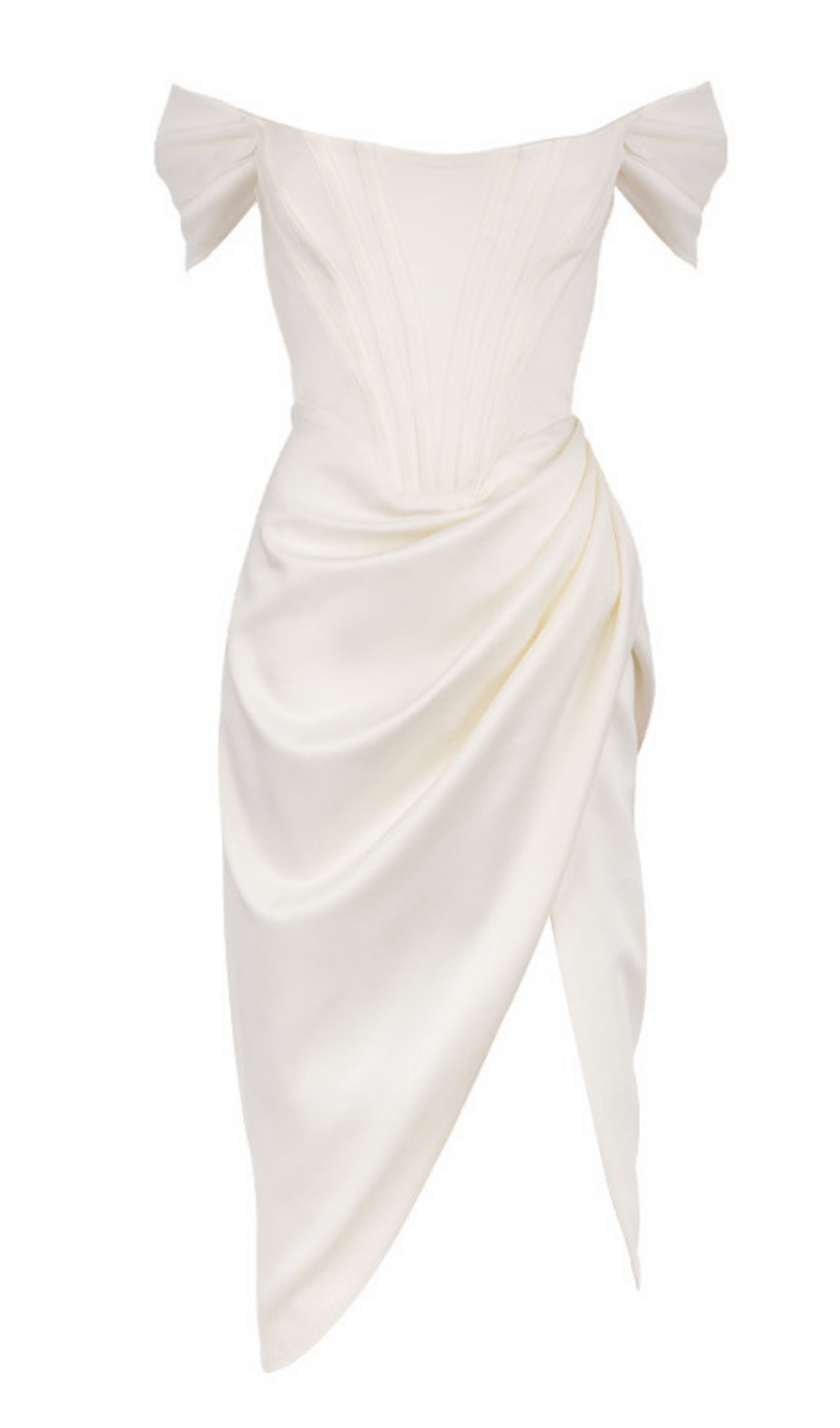 Satin-Korsett-Midikleid in Weiß