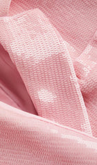 Sequined Double Breasted Long Blazer In Pink