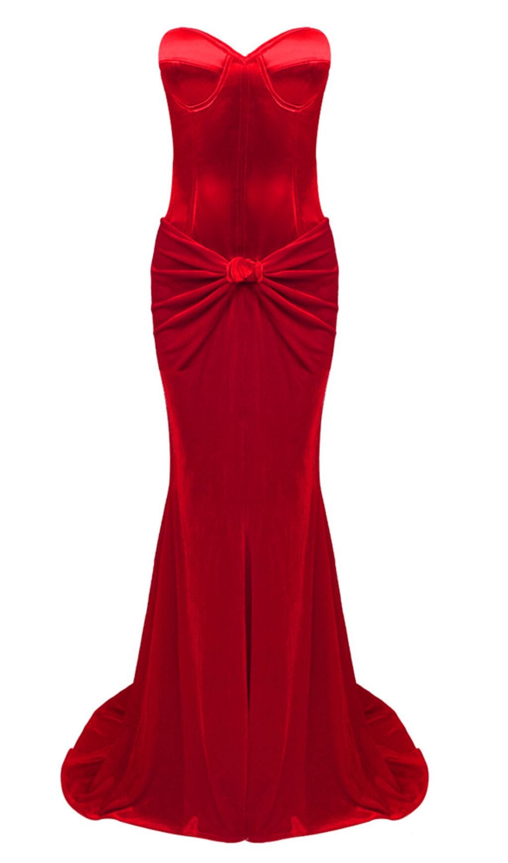 Strapless Corset Two-Piece Dress in Red
