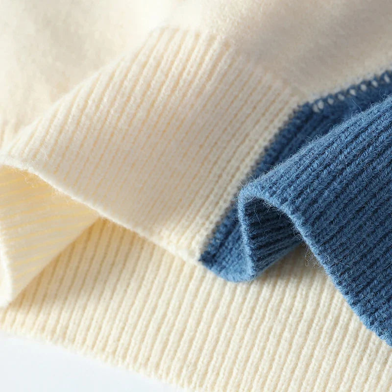 2024 Luxury Cashmere Sweater: Designer Ripped Hole for Men