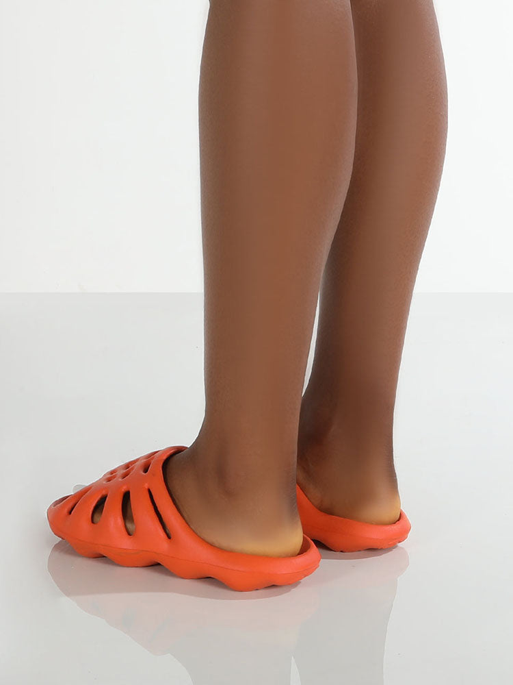 Solid Color Hollow Out Slippers