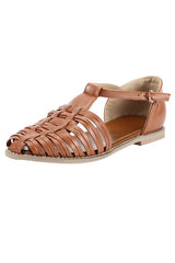 Gewebte, flache Sandalen mit runder Zehenpartie