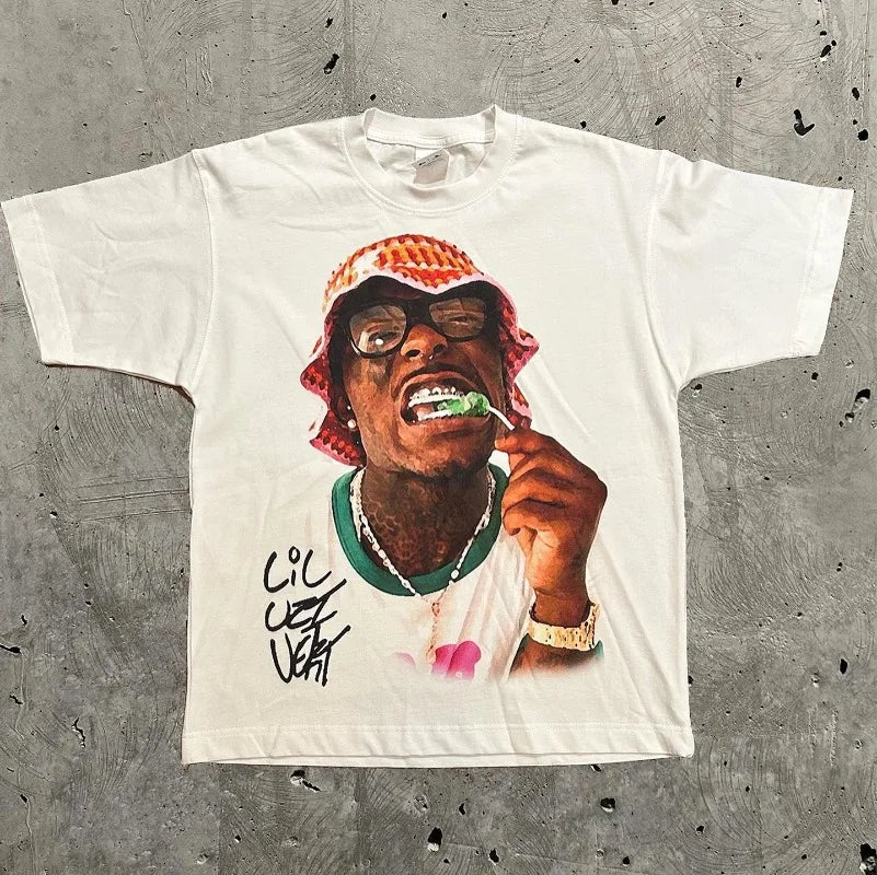 Hip Hop Rapper Herren Portrait T-Shirt