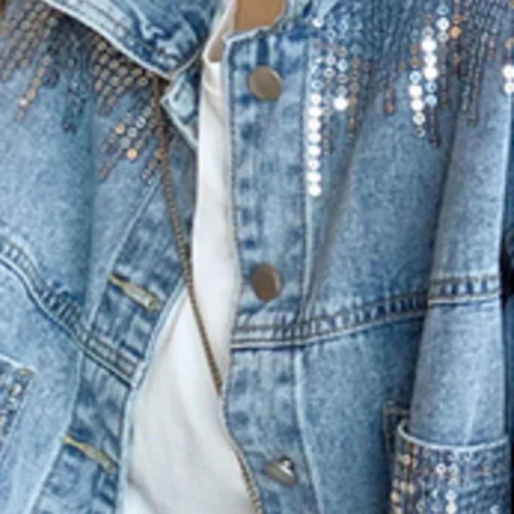 Sequin embellished women denim jacket