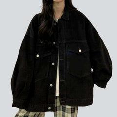 Oversize-Jeansjacke mit Rückenprint