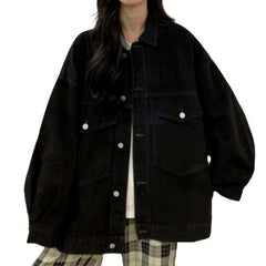 Oversize-Jeansjacke mit Rückenprint