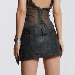 BAYLOR BELTS LOW Waist MINI SKIRT