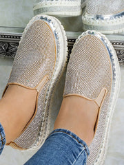 Slipper mit Plateausohle und Strasssteinen