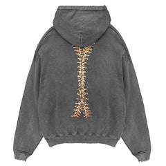 Kapuzenpullover mit Skelett-Reißverschluss