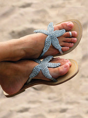 Starfish Pattern Beaded Sandals