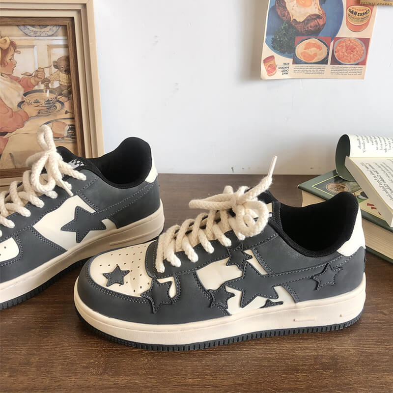 Y2K Stars Patchwork Aesthetic Baddie Women Sneakers