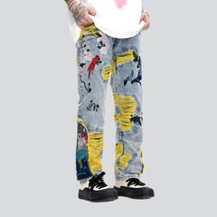 Gerade Herrenjeans mit mittlerer Taille