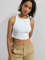 Basic Knit Crop Tank Top