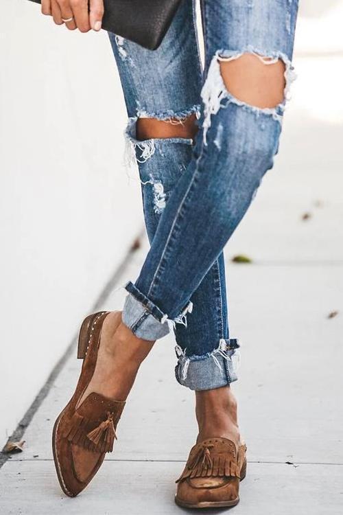 Tassel Flat Mules
