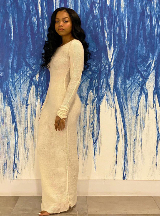 New Knitted Bodycon Fairy Grunge Casual Fashion Maxi Dress