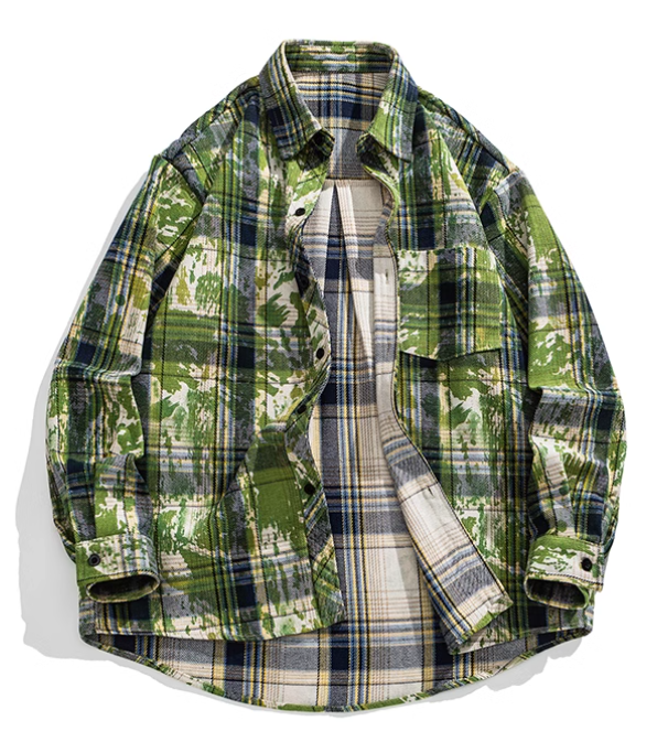 Starry Sky Distressed Plaid Shirts