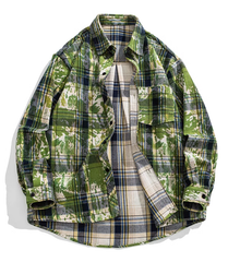 Starry Sky Distressed Plaid Shirts