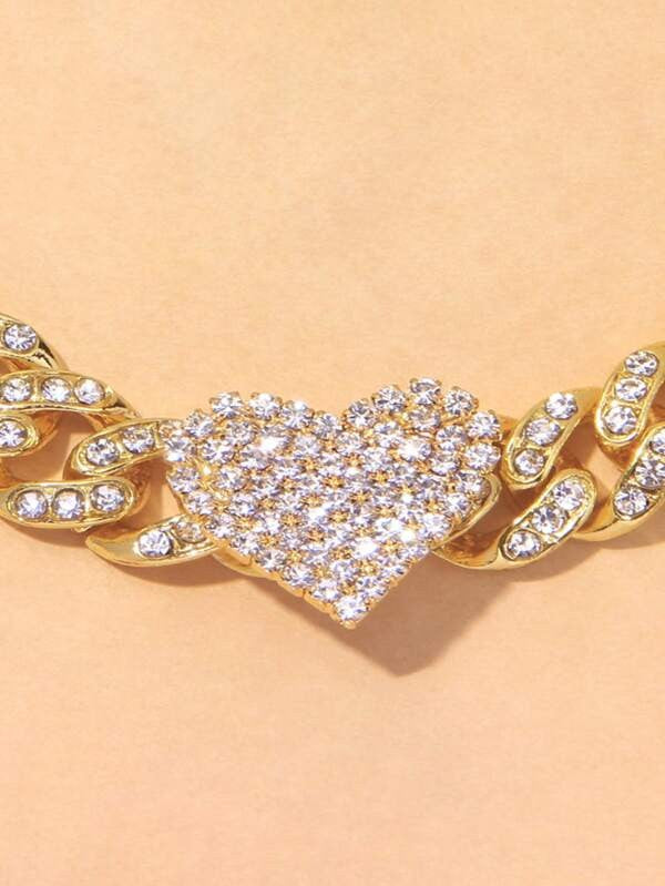 Heart Rhinestone Anklet