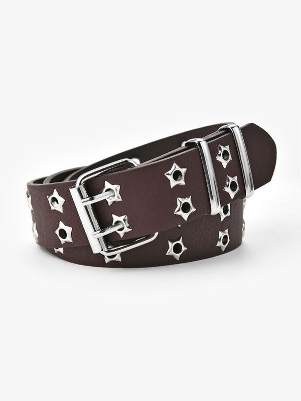 Double Star Eyelet Buckle Belt