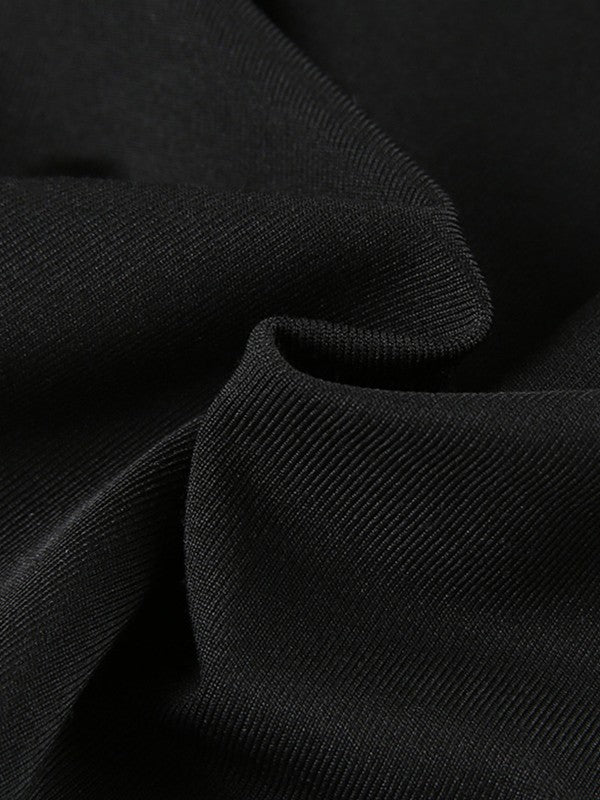 O Ring Cutout Black Cami Bodysuit