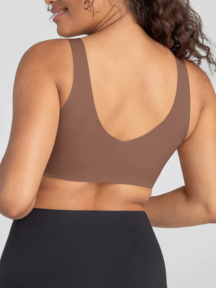 Airy Zero V-Neck Bra Toffee