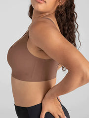Airy Zero V-Neck Bra Toffee