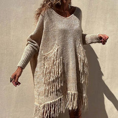 Vintage Casual Knitted Sweater Midi Dress InsStreet