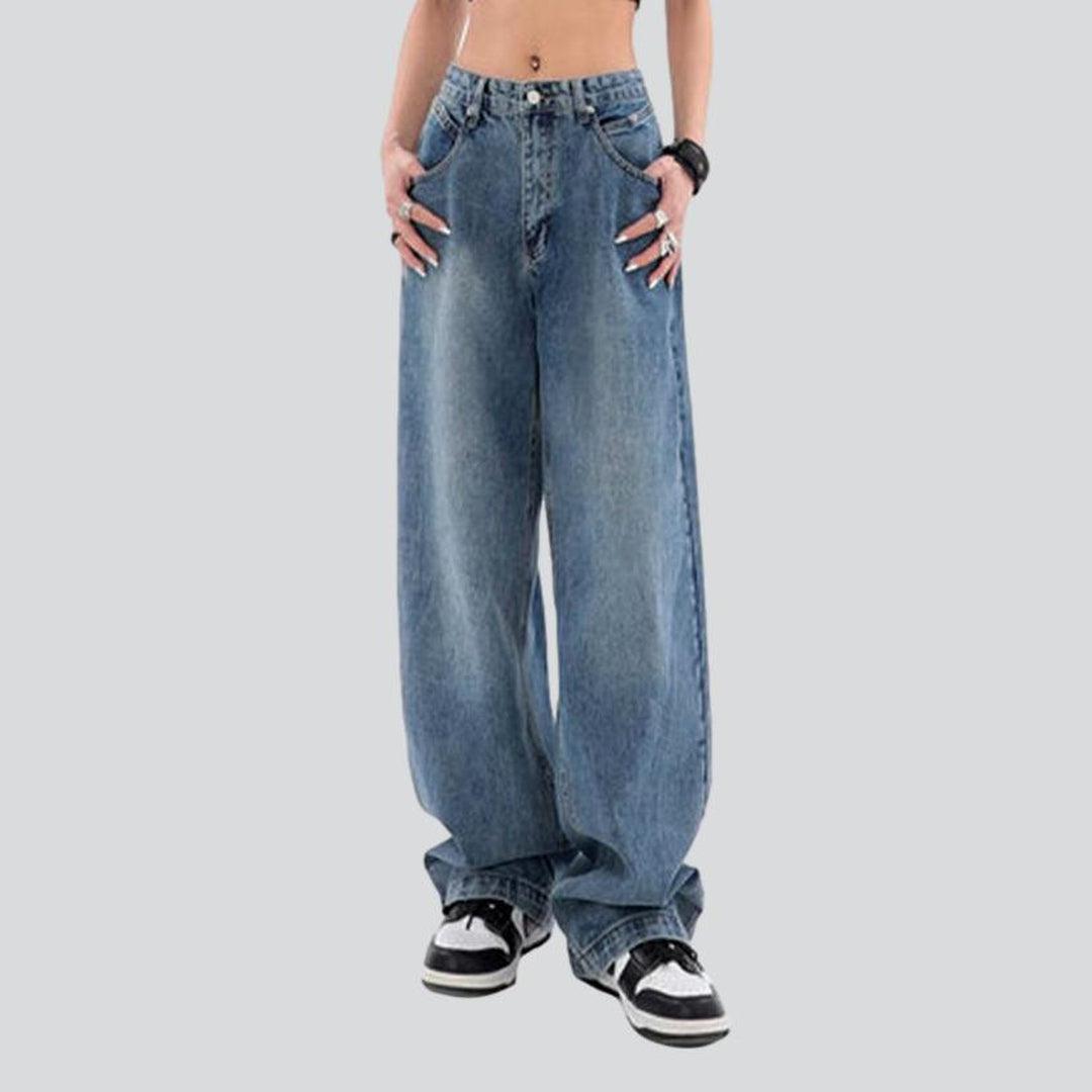 Vintage blaue Baggy-Jeans für Damen