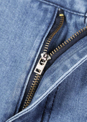 Light Blue Oversized Original Design Denim Wide Leg Pants