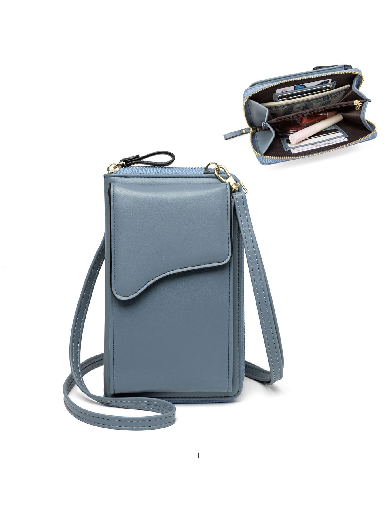 Kleine Umhängetasche aus Leder für Damen, Umhängetasche, Handy-Geldbörse, Geldbörse, leichte Umhängehandtaschen