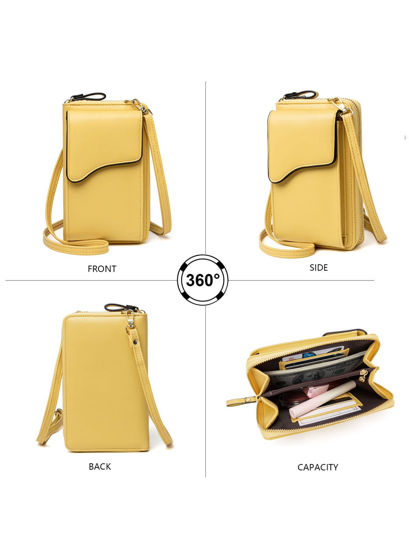 Kleine Umhängetasche aus Leder für Damen, Umhängetasche, Handy-Geldbörse, Geldbörse, leichte Umhängehandtaschen