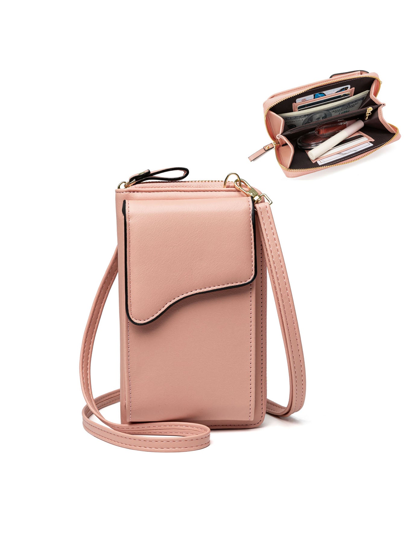 Kleine Umhängetasche aus Leder für Damen, Umhängetasche, Handy-Geldbörse, Geldbörse, leichte Umhängehandtaschen