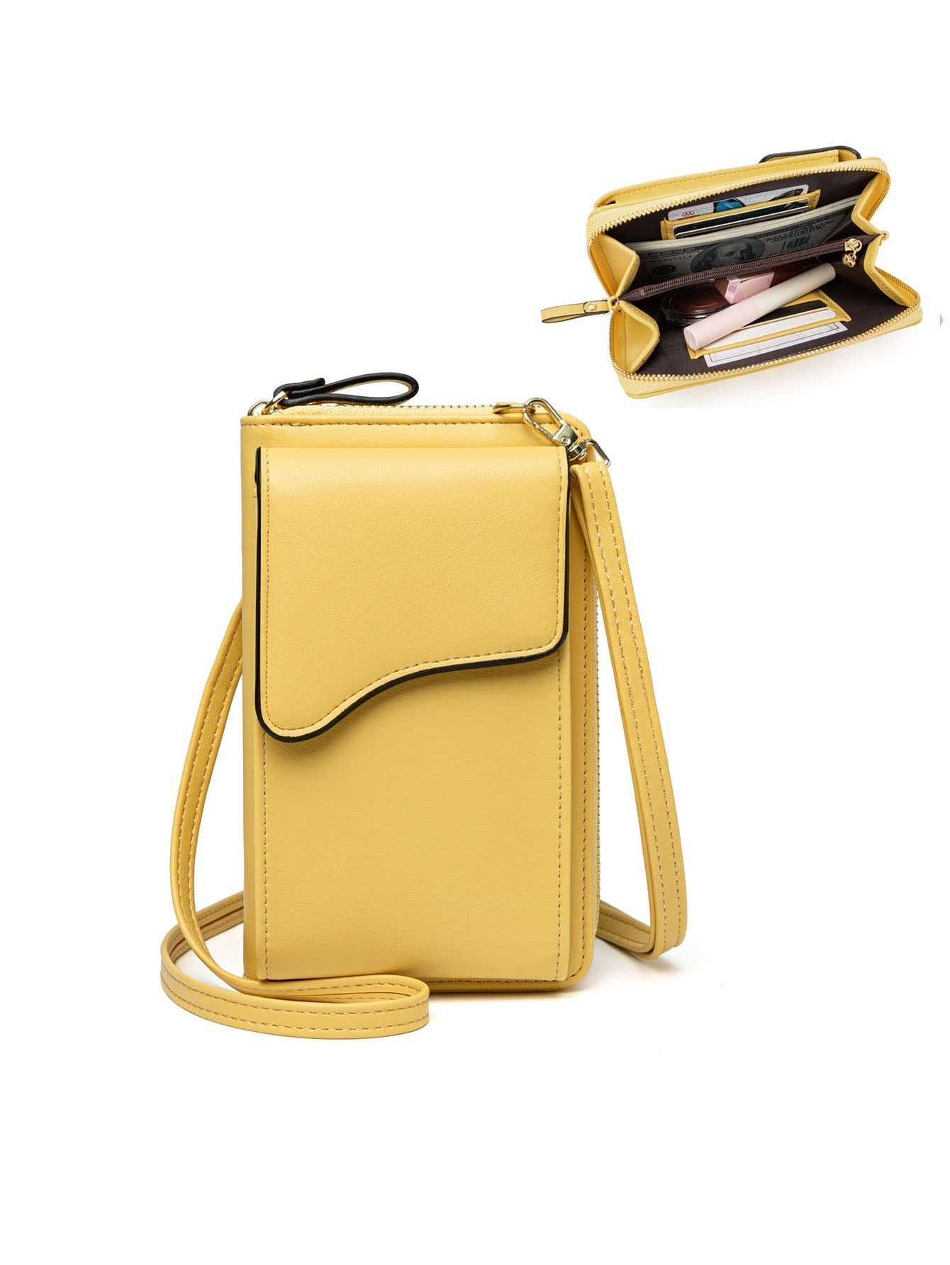 Kleine Umhängetasche aus Leder für Damen, Umhängetasche, Handy-Geldbörse, Geldbörse, leichte Umhängehandtaschen