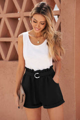 Women's Casual Drawstring Elastic Waist Short Pants Drape Pocket Trousers Loose Bottoms Sai Feel