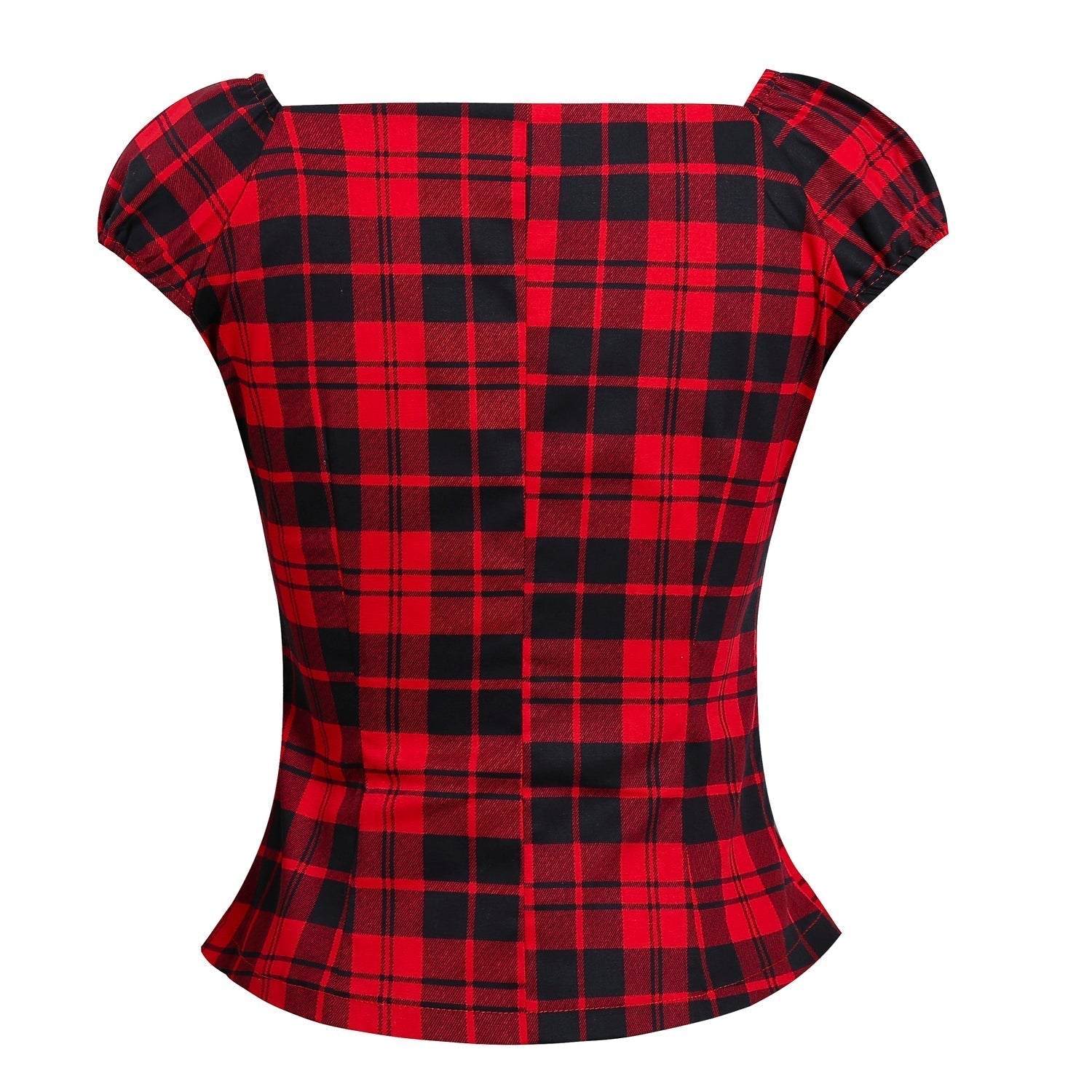 Women's Vintage 1950s Party Top Polka plaid Rockabilly 40s cap sleeve Cotton Shirts Tops(S-2XL) Sai Feel