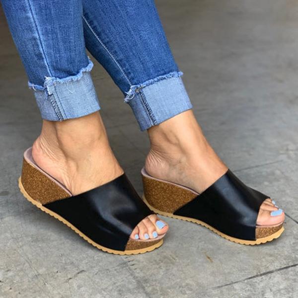 Style Peep Toe Slip-On Wedges Sandals Pairmore