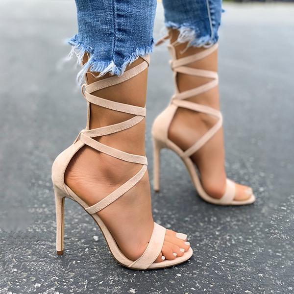 Lace-Up Closure Single Sole Heels Pairmore