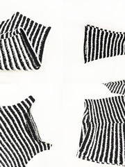 Zweiteiliges ärmelloses Crop-Top und gestreifte Hose