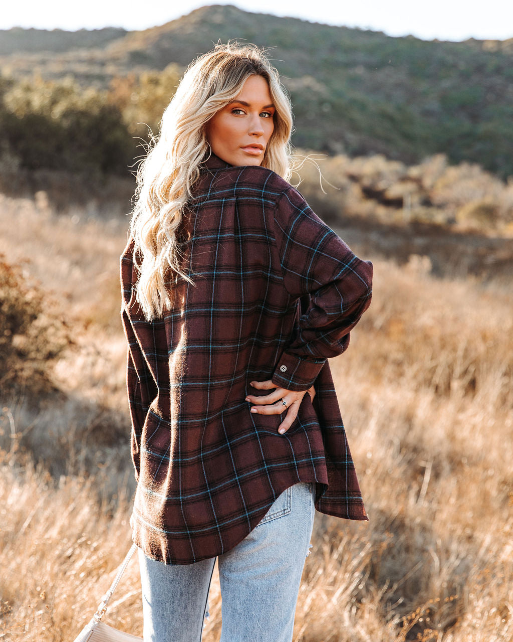 Anchorage Plaid Button Down Top - Chocolate - FINAL SALE LA M-001