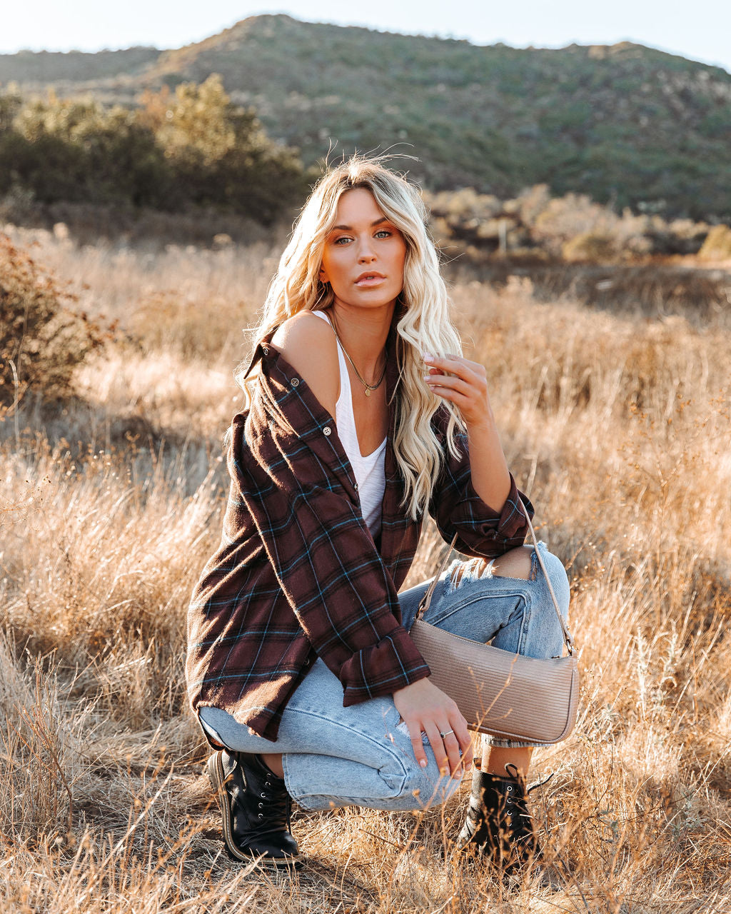 Anchorage Plaid Button Down Top - Chocolate - FINAL SALE