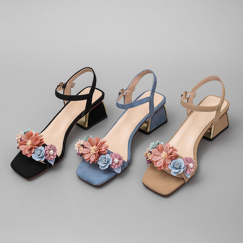 Betty Floral Ankle Strap Sandals Newgew