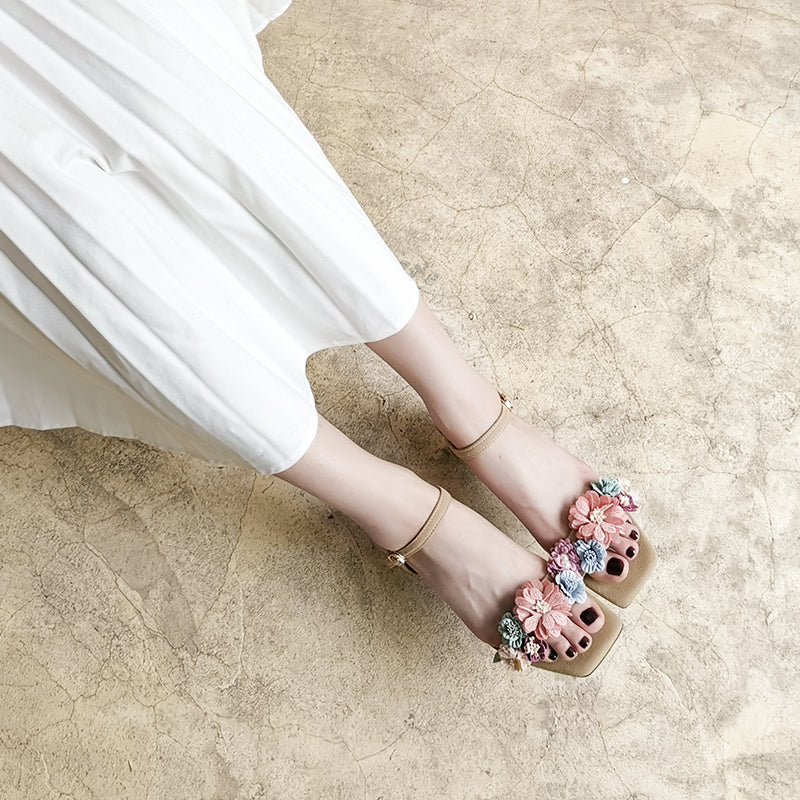 Betty Floral Ankle Strap Sandals Newgew