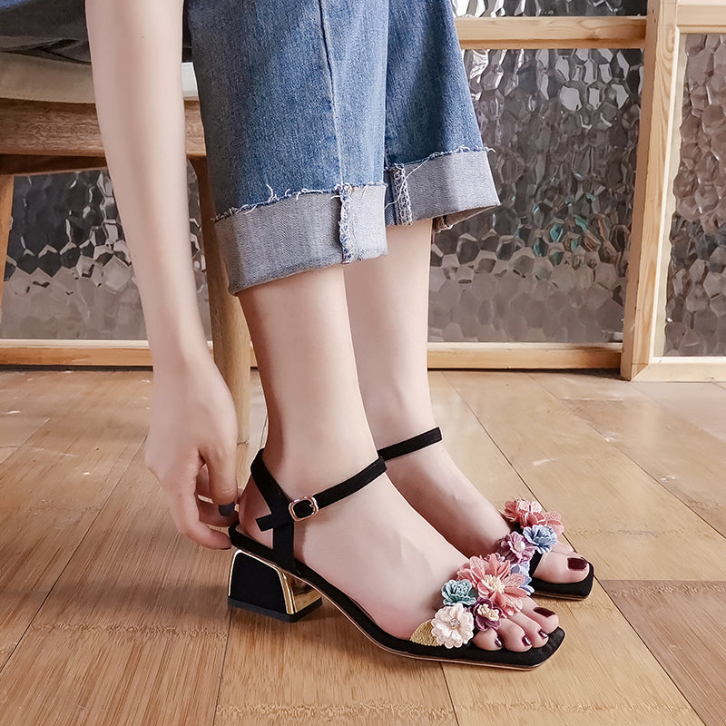 Betty Floral Ankle Strap Sandals Newgew