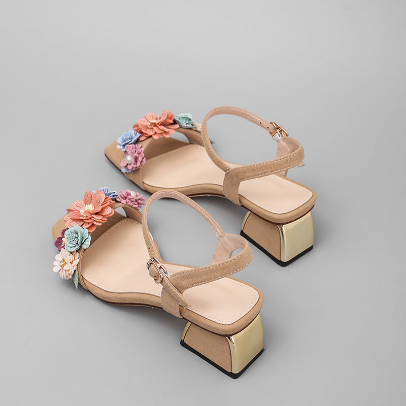 Betty Floral Ankle Strap Sandals Newgew