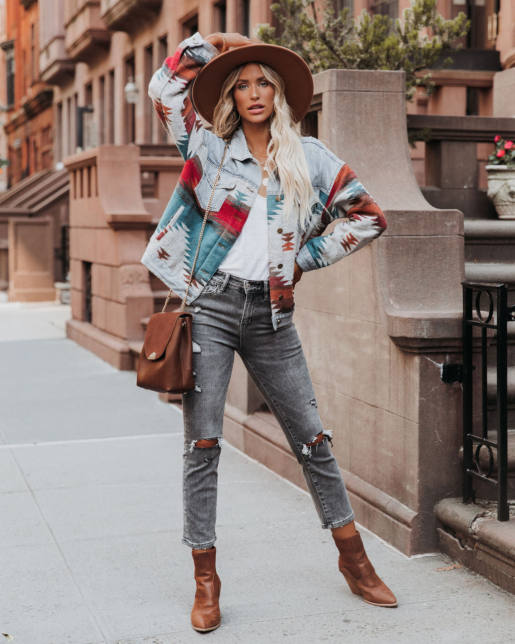 Ashbury Pocketed Woven Contrast Denim Jacket - FINAL SALE
